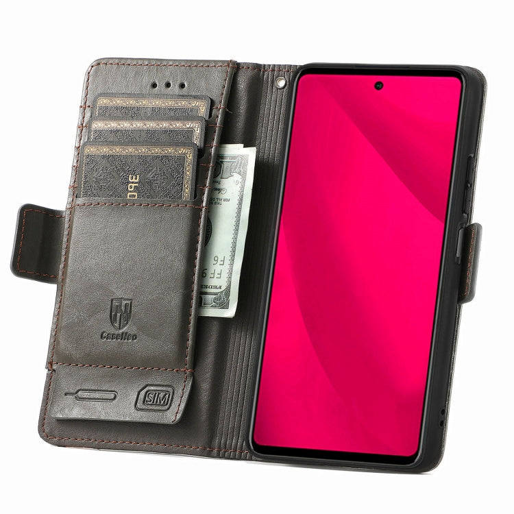For T-Mobile REVVL 7 Pro 5G CaseNeo Splicing Dual Magnetic Buckle Leather Phone Case