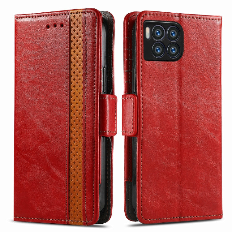 For T-Mobile REVVL 7 Pro 5G CaseNeo Splicing Dual Magnetic Buckle Leather Phone Case