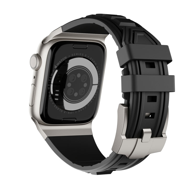 For Apple Watch Ultra 2 49mm Metal Connector Silicone Watch Band