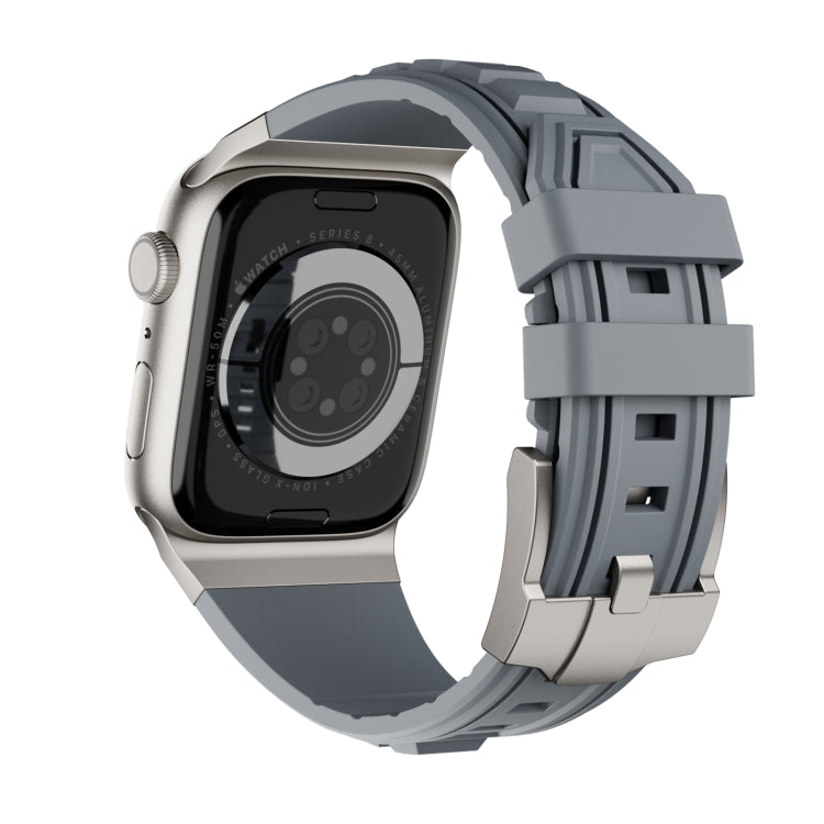For Apple Watch Ultra 49mm Metal Connector Silicone Watch Band