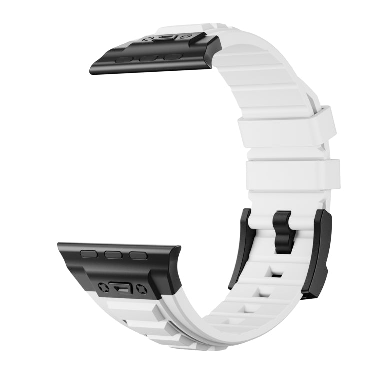 For Apple Watch Series 8 45mm Metal Connector Silicone Watch Band