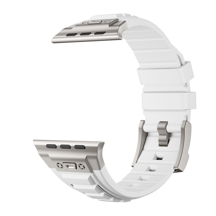 For Apple Watch SE 2022 44mm Metal Connector Silicone Watch Band