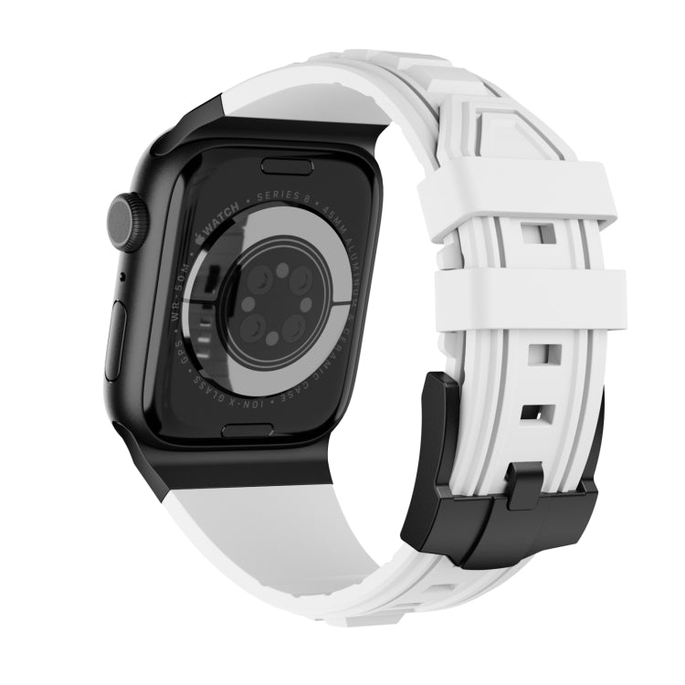For Apple Watch SE 2022 44mm Metal Connector Silicone Watch Band