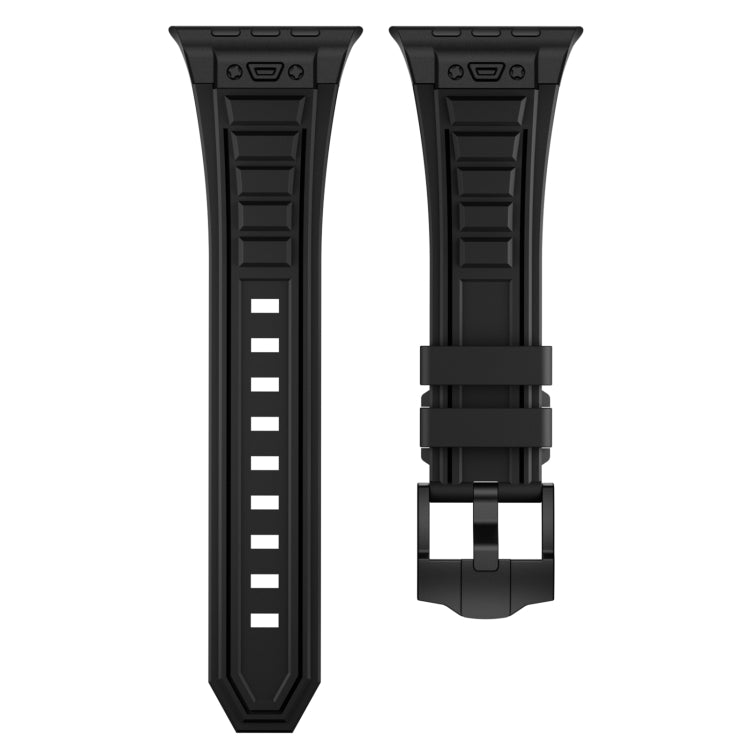 For Apple Watch Series 7 45mm Metal Connector Silicone Watch Band