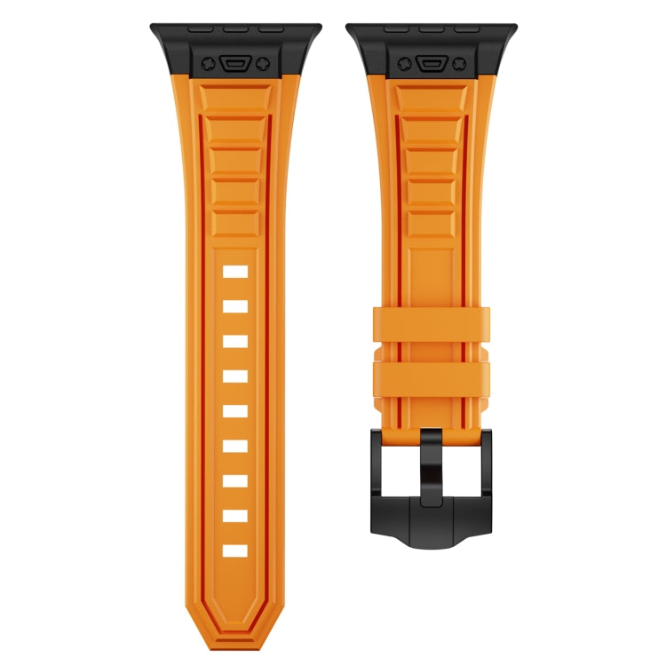 For Apple Watch Series 7 45mm Metal Connector Silicone Watch Band
