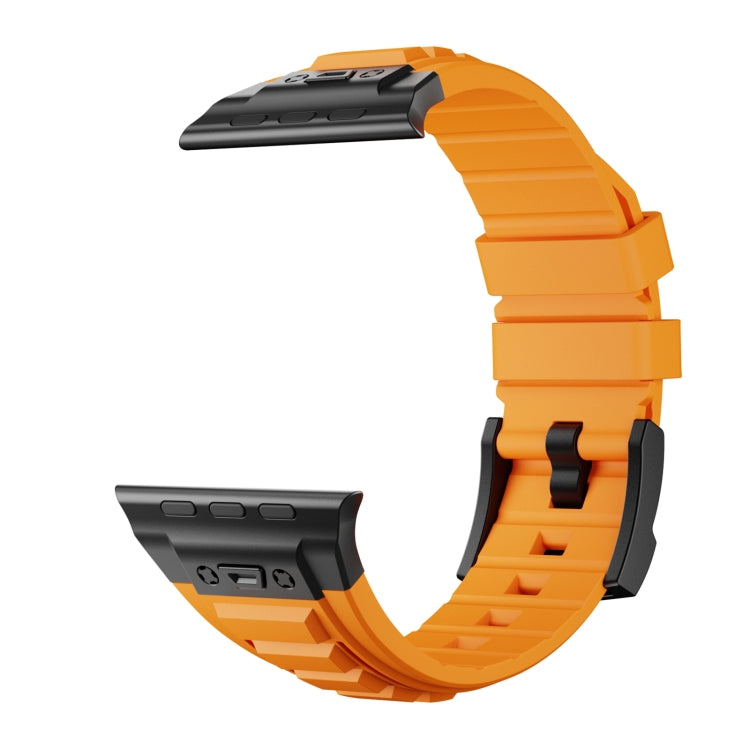 For Apple Watch Series 7 45mm Metal Connector Silicone Watch Band