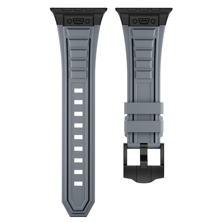For Apple Watch Series 5 44mm Metal Connector Silicone Watch Band