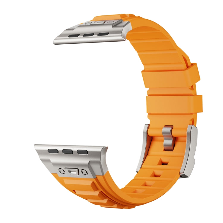For Apple Watch Series 4 44mm Metal Connector Silicone Watch Band