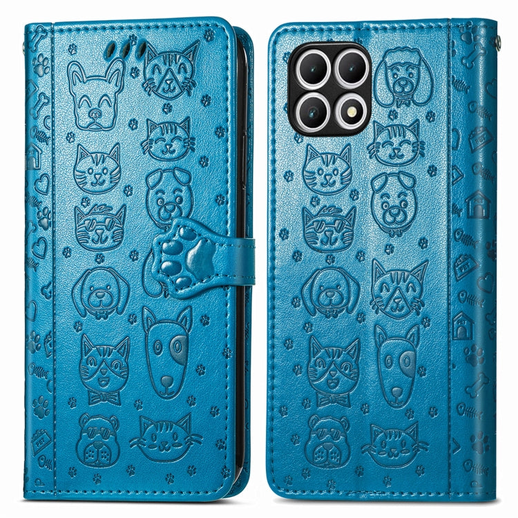 For T-Mobile T Phone 2 5G Cat and Dog Embossed Leather Phone Case