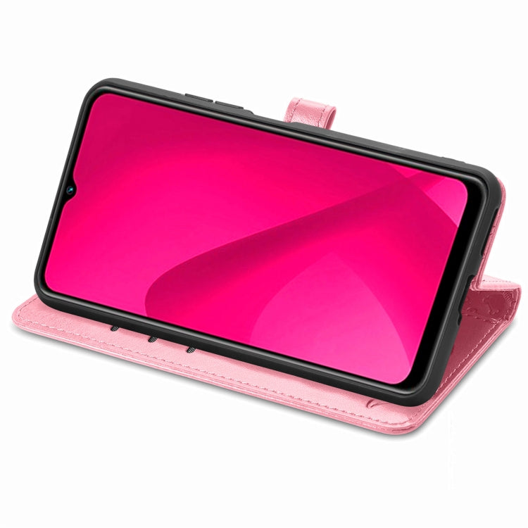 For T-Mobile T Phone 2 5G Cat and Dog Embossed Leather Phone Case
