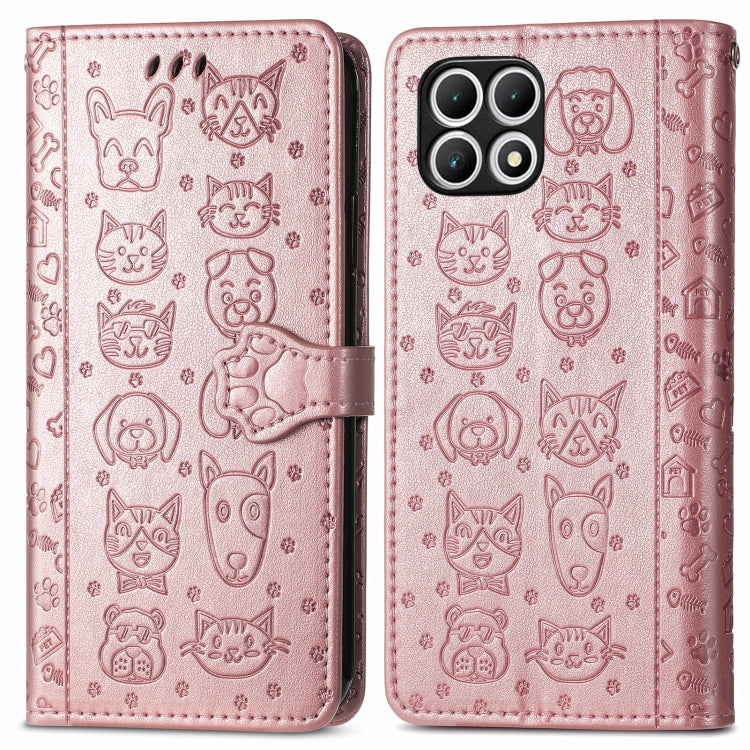 For T-Mobile T Phone 2 5G Cat and Dog Embossed Leather Phone Case