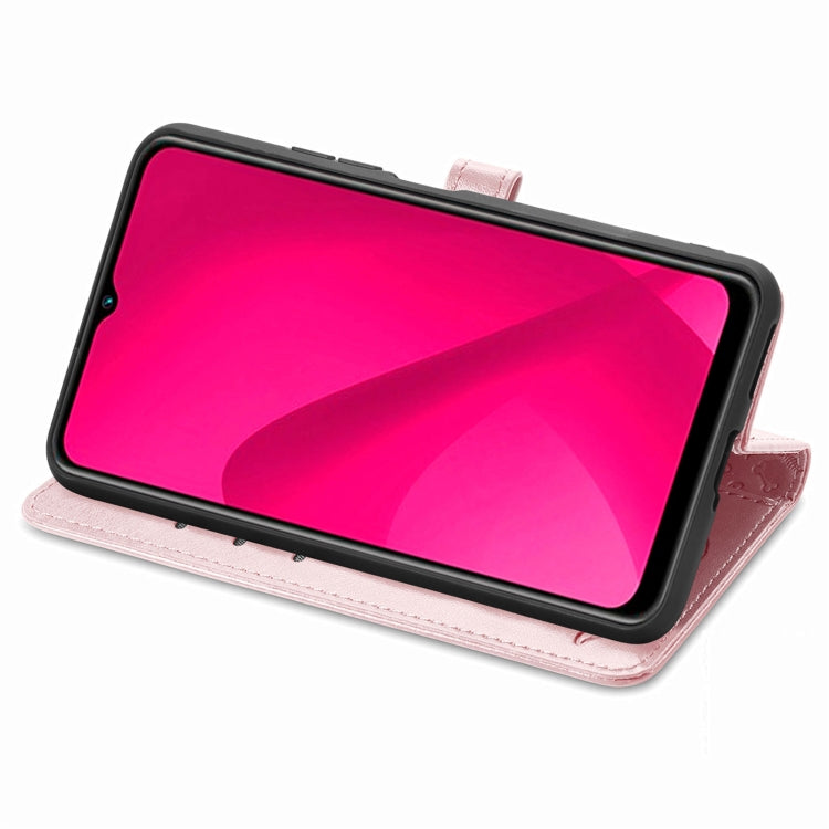For T-Mobile T Phone 2 5G Cat and Dog Embossed Leather Phone Case