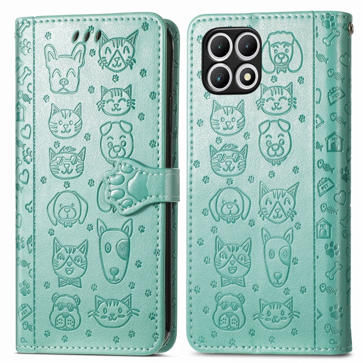 For T-Mobile T Phone 2 5G Cat and Dog Embossed Leather Phone Case