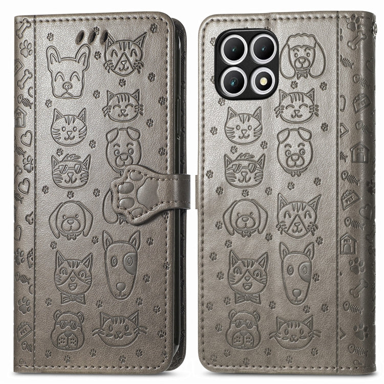 For T-Mobile T Phone 2 5G Cat and Dog Embossed Leather Phone Case