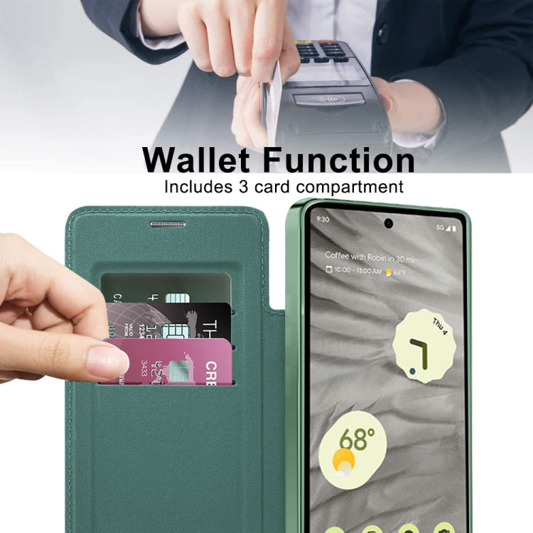 For Google Pixel 7a Shield Magsafe RFID Anti-theft Rhombus Leather Phone Case