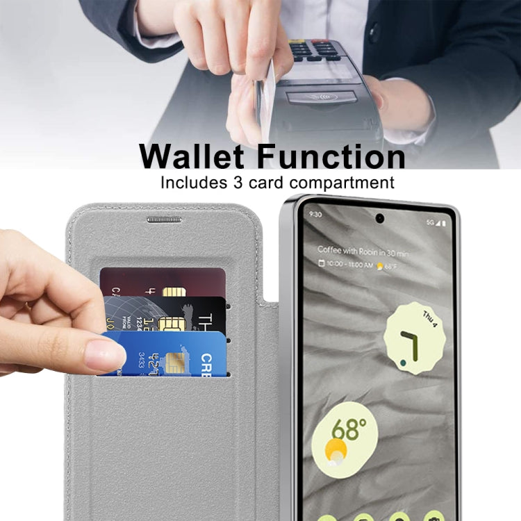 For Google Pixel 7a Shield Magsafe RFID Anti-theft Rhombus Leather Phone Case