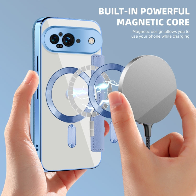 For Google Pixel 9 Shield Magsafe RFID Anti-theft Rhombus Leather Phone Case