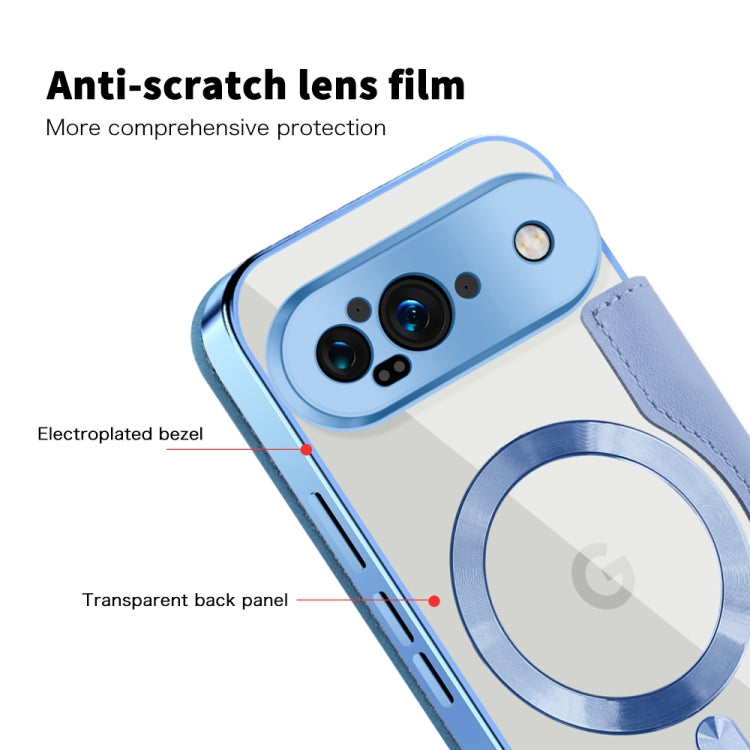 For Google Pixel 9 Shield Magsafe RFID Anti-theft Rhombus Leather Phone Case