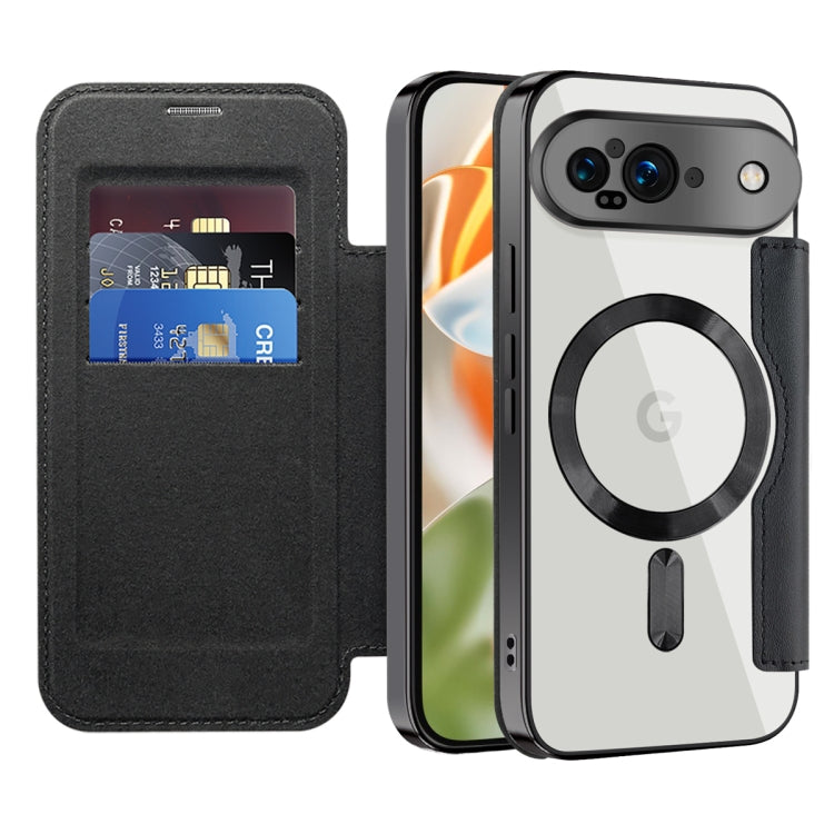 For Google Pixel 9 Shield Magsafe RFID Anti-theft Rhombus Leather Phone Case
