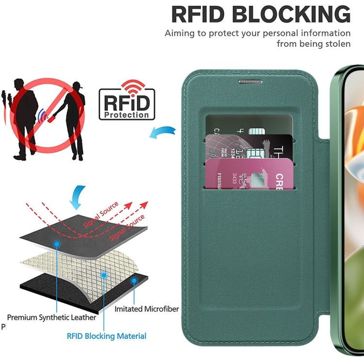 For Google Pixel 9 Shield Magsafe RFID Anti-theft Rhombus Leather Phone Case