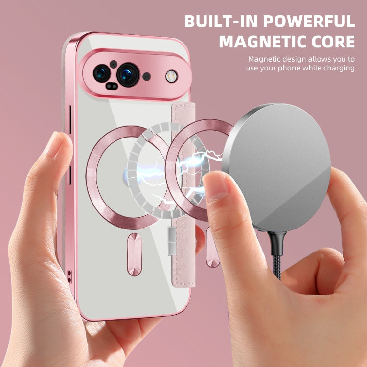 For Google Pixel 9 Shield Magsafe RFID Anti-theft Rhombus Leather Phone Case