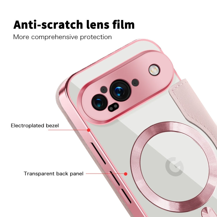For Google Pixel 9 Shield Magsafe RFID Anti-theft Rhombus Leather Phone Case