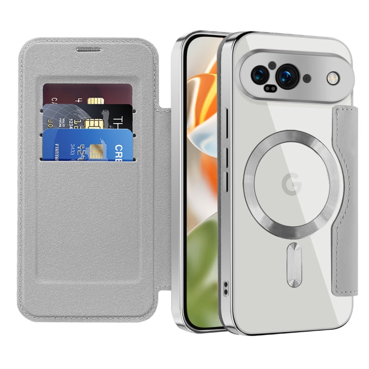 For Google Pixel 9 Shield Magsafe RFID Anti-theft Rhombus Leather Phone Case