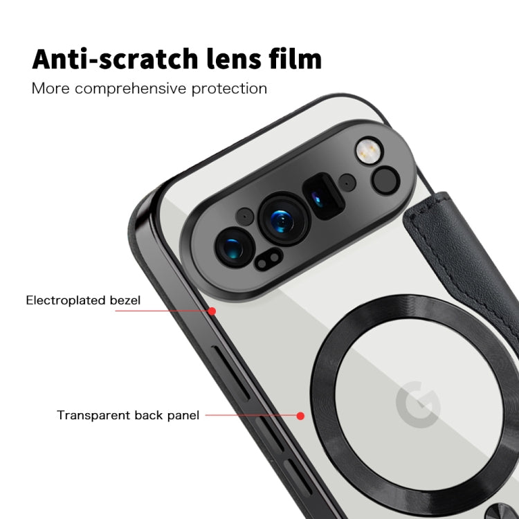 For Google Pixel 9 Pro Shield Magsafe RFID Anti-theft Rhombus Leather Phone Case
