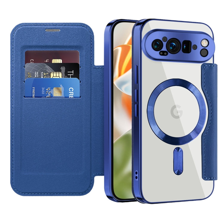 For Google Pixel 9 Pro Shield Magsafe RFID Anti-theft Rhombus Leather Phone Case