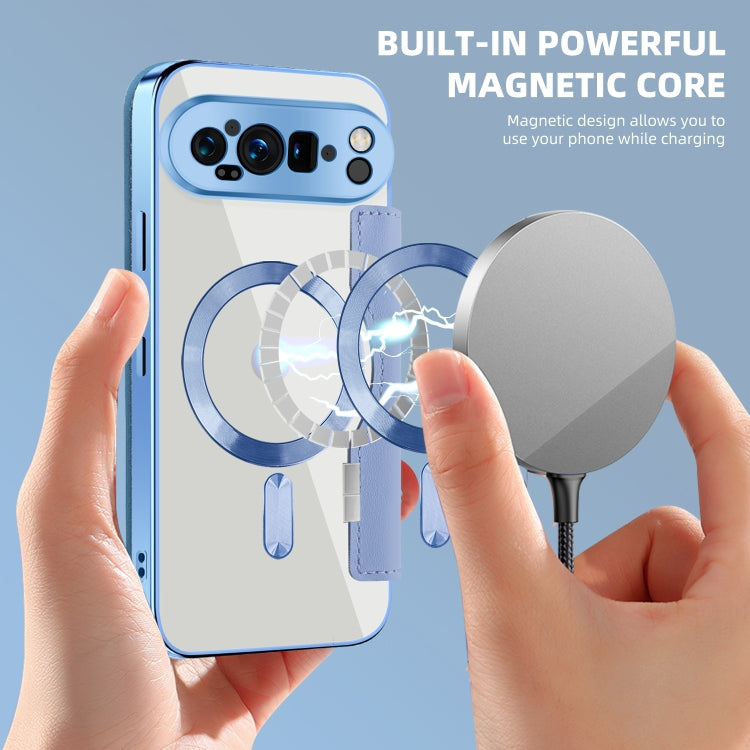 For Google Pixel 9 Pro XL Shield Magsafe RFID Anti-theft Rhombus Leather Phone Case