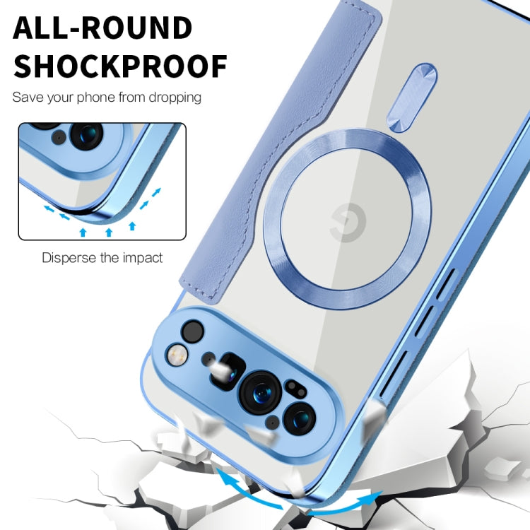 For Google Pixel 9 Pro XL Shield Magsafe RFID Anti-theft Rhombus Leather Phone Case