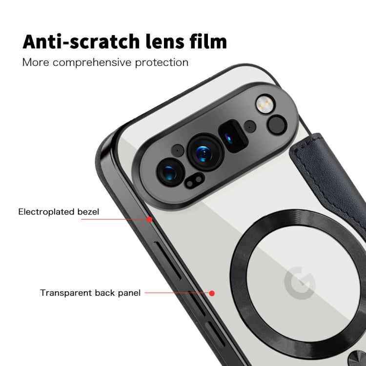 For Google Pixel 9 Pro XL Shield Magsafe RFID Anti-theft Rhombus Leather Phone Case
