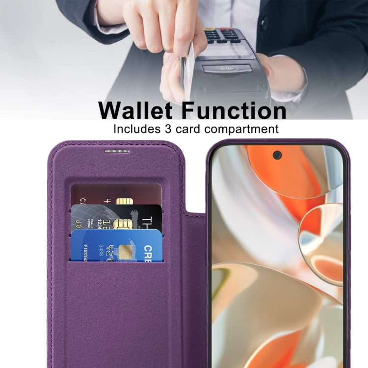 For Google Pixel 9 Pro XL Shield Magsafe RFID Anti-theft Rhombus Leather Phone Case