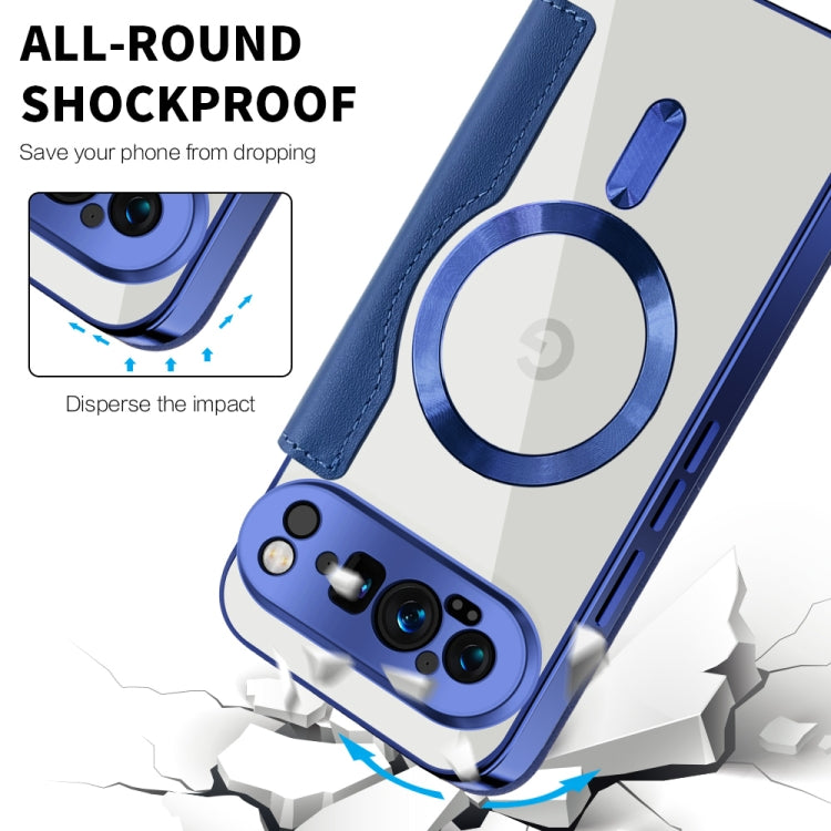 For Google Pixel 9 Pro XL Shield Magsafe RFID Anti-theft Rhombus Leather Phone Case