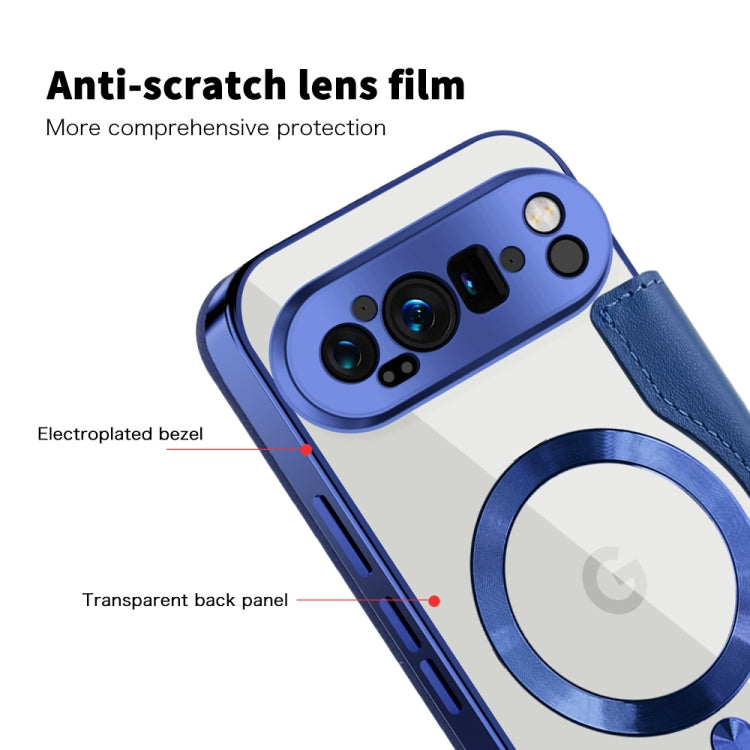 For Google Pixel 9 Pro XL Shield Magsafe RFID Anti-theft Rhombus Leather Phone Case
