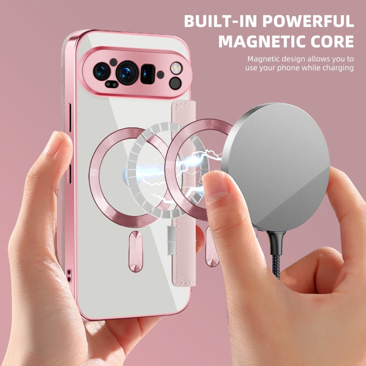 For Google Pixel 9 Pro XL Shield Magsafe RFID Anti-theft Rhombus Leather Phone Case