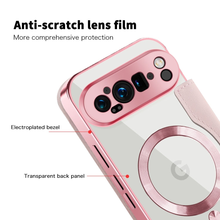 For Google Pixel 9 Pro XL Shield Magsafe RFID Anti-theft Rhombus Leather Phone Case
