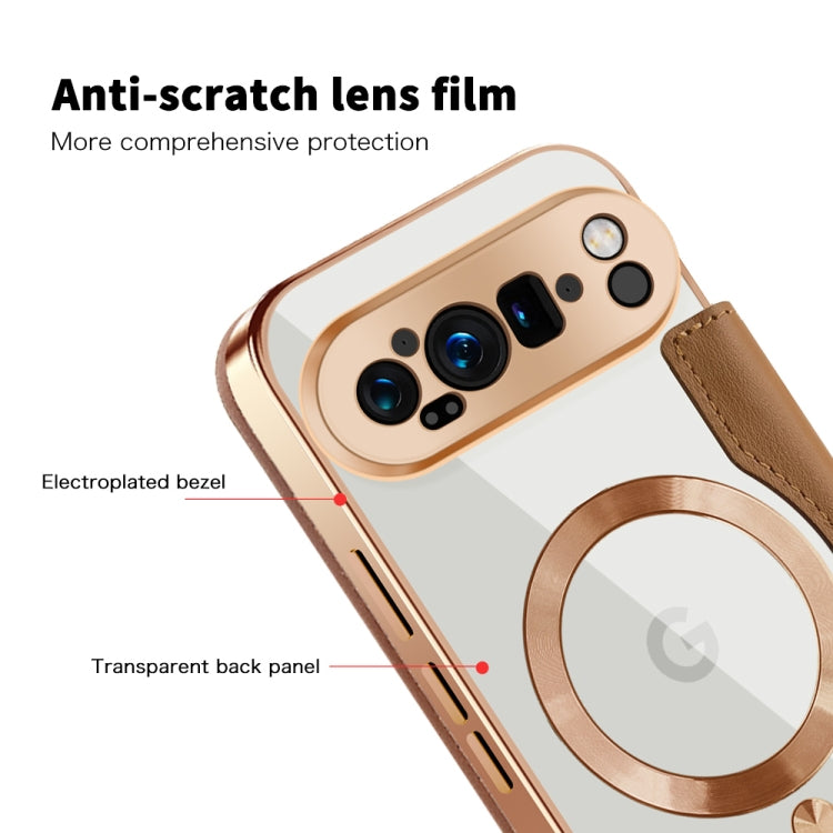 For Google Pixel 9 Pro XL Shield Magsafe RFID Anti-theft Rhombus Leather Phone Case