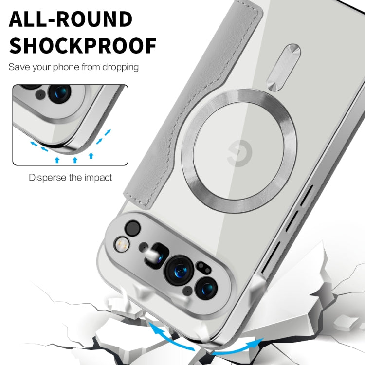 For Google Pixel 9 Pro XL Shield Magsafe RFID Anti-theft Rhombus Leather Phone Case