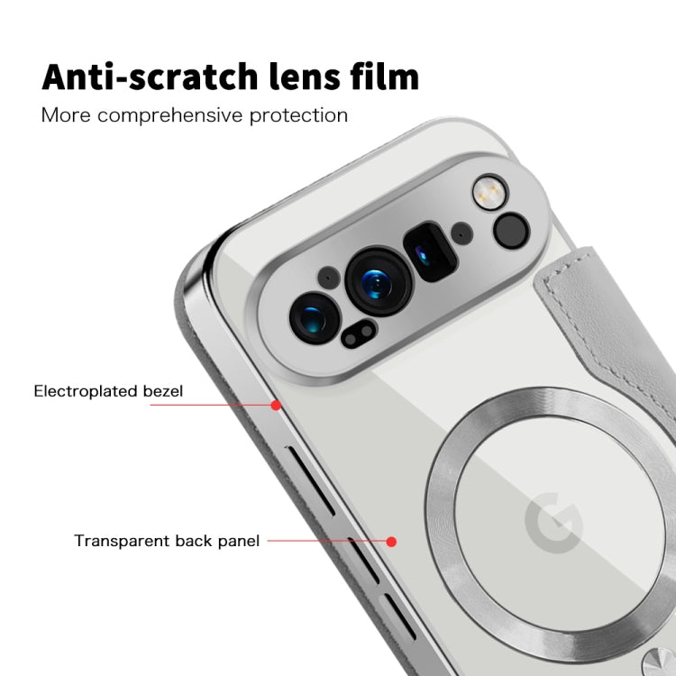 For Google Pixel 9 Pro XL Shield Magsafe RFID Anti-theft Rhombus Leather Phone Case