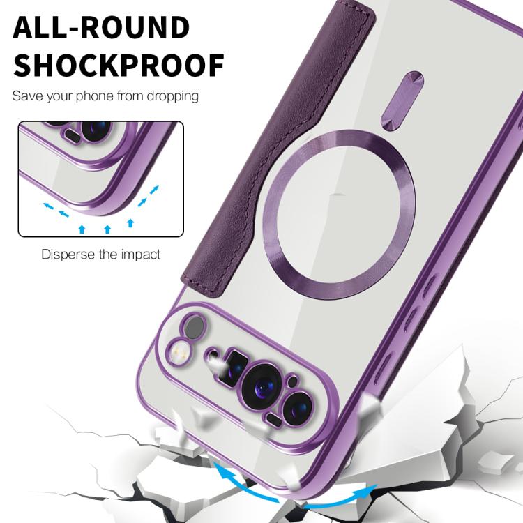For Google Pixel 10 Pro XL Shield Magsafe RFID Anti-theft Rhombus Leather Phone Case