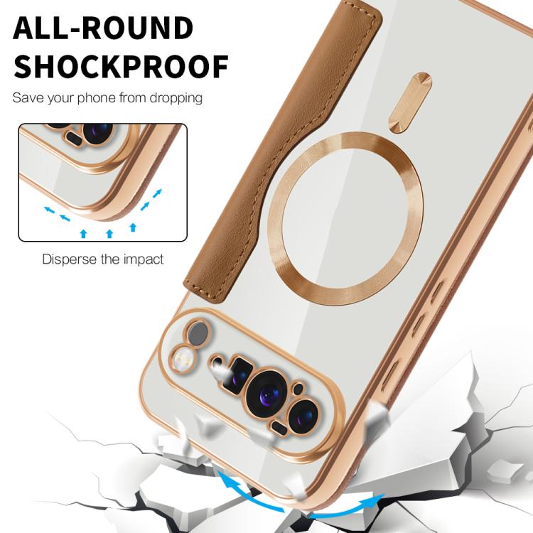 For Google Pixel 10 Pro XL Shield Magsafe RFID Anti-theft Rhombus Leather Phone Case