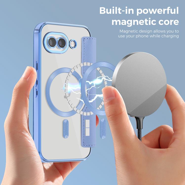 For Google Pixel 10a Shield Magsafe RFID Anti-theft Rhombus Leather Phone Case