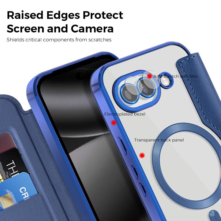 For Google Pixel 10a Shield Magsafe RFID Anti-theft Rhombus Leather Phone Case