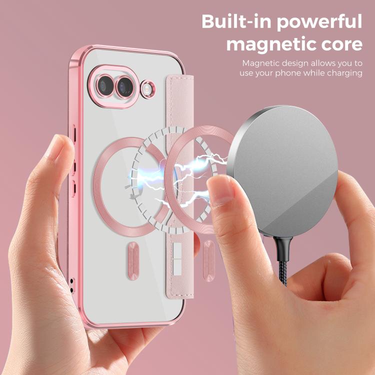 For Google Pixel 10a Shield Magsafe RFID Anti-theft Rhombus Leather Phone Case