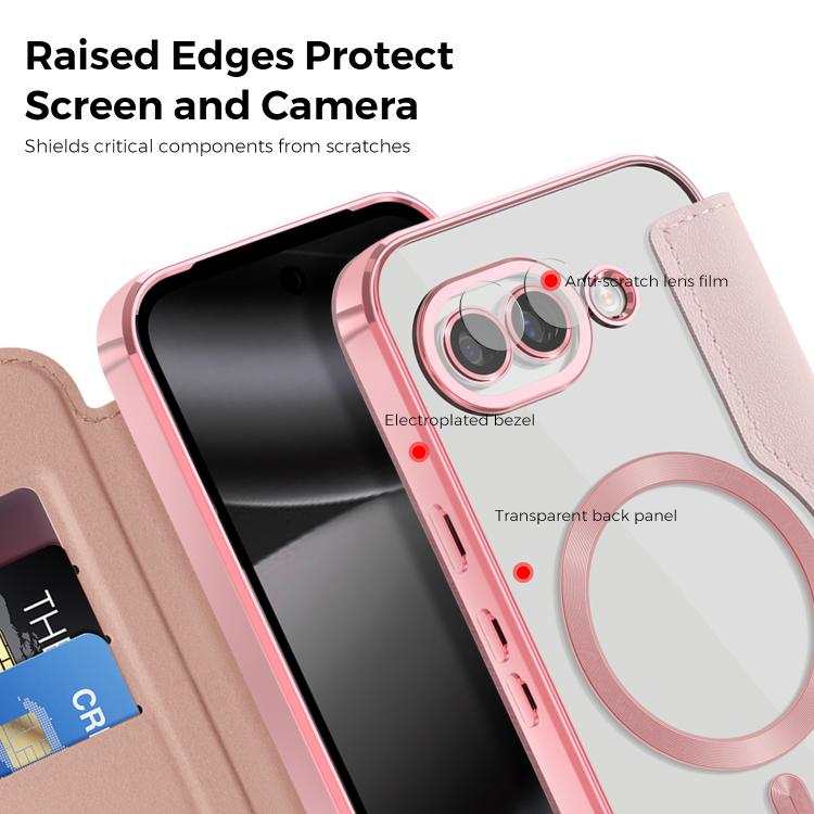 For Google Pixel 10a Shield Magsafe RFID Anti-theft Rhombus Leather Phone Case
