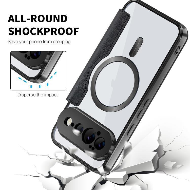 For Google Pixel 11 Pro XL Shield Magsafe RFID Anti-theft Rhombus Leather Phone Case