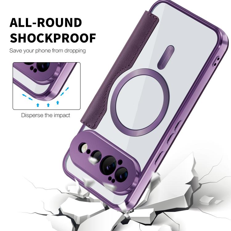 For Google Pixel 11 Pro XL Shield Magsafe RFID Anti-theft Rhombus Leather Phone Case
