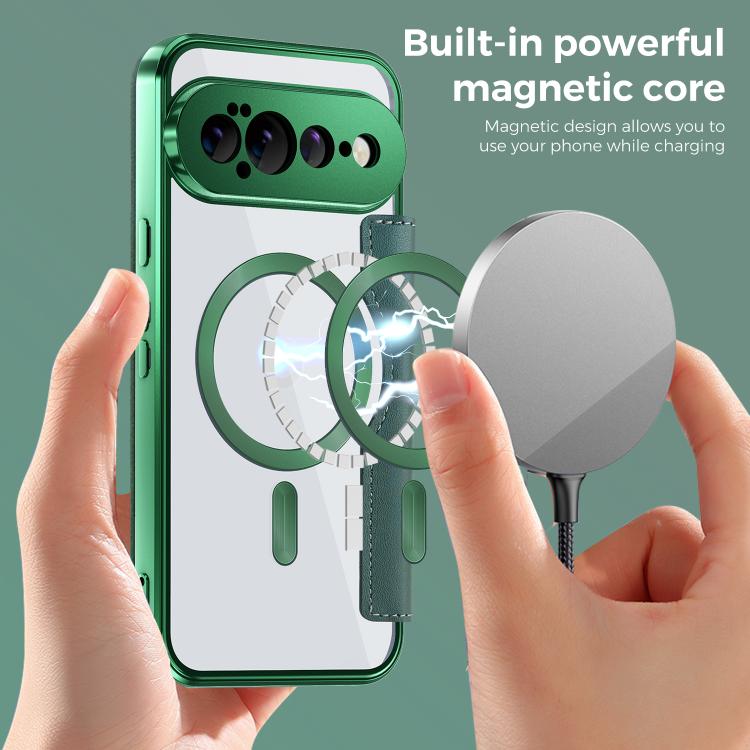 For Google Pixel 11 Pro XL Shield Magsafe RFID Anti-theft Rhombus Leather Phone Case