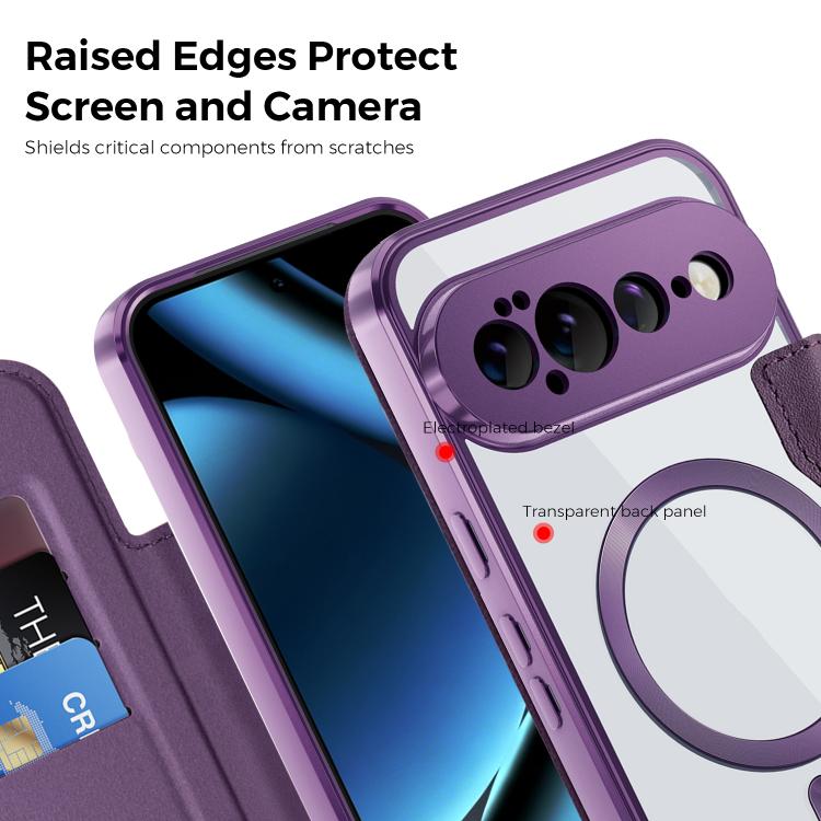 For Google Pixel 11 Shield Magsafe RFID Anti-theft Rhombus Leather Phone Case